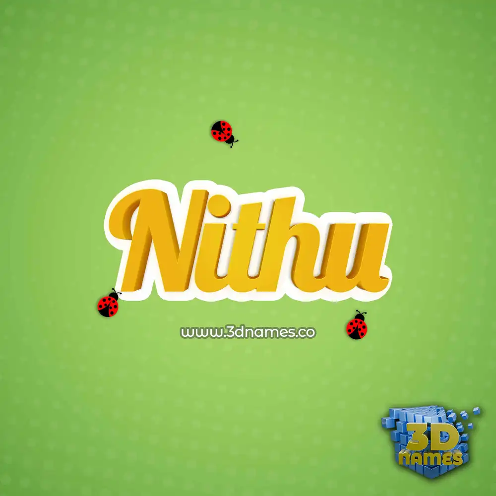 nithu in Ladybugs style - 3D name wallpaper