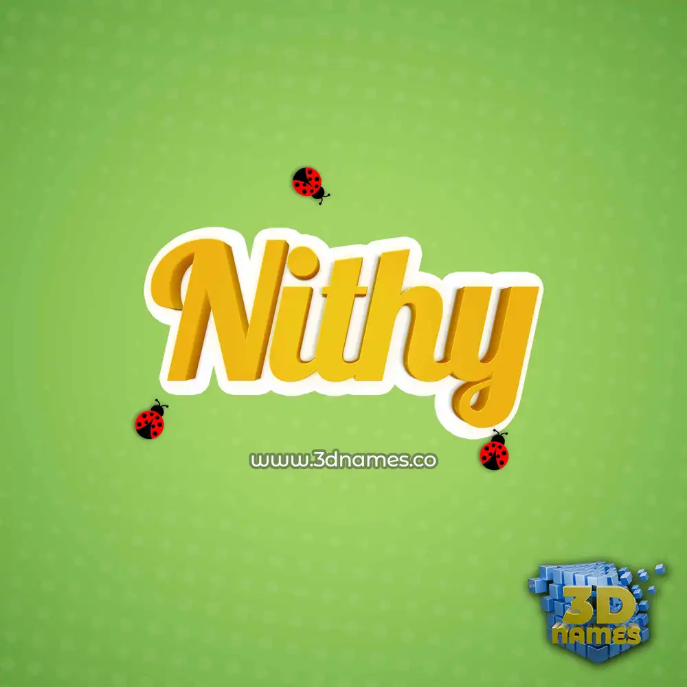 nithy in Ladybugs style - 3D name wallpaper