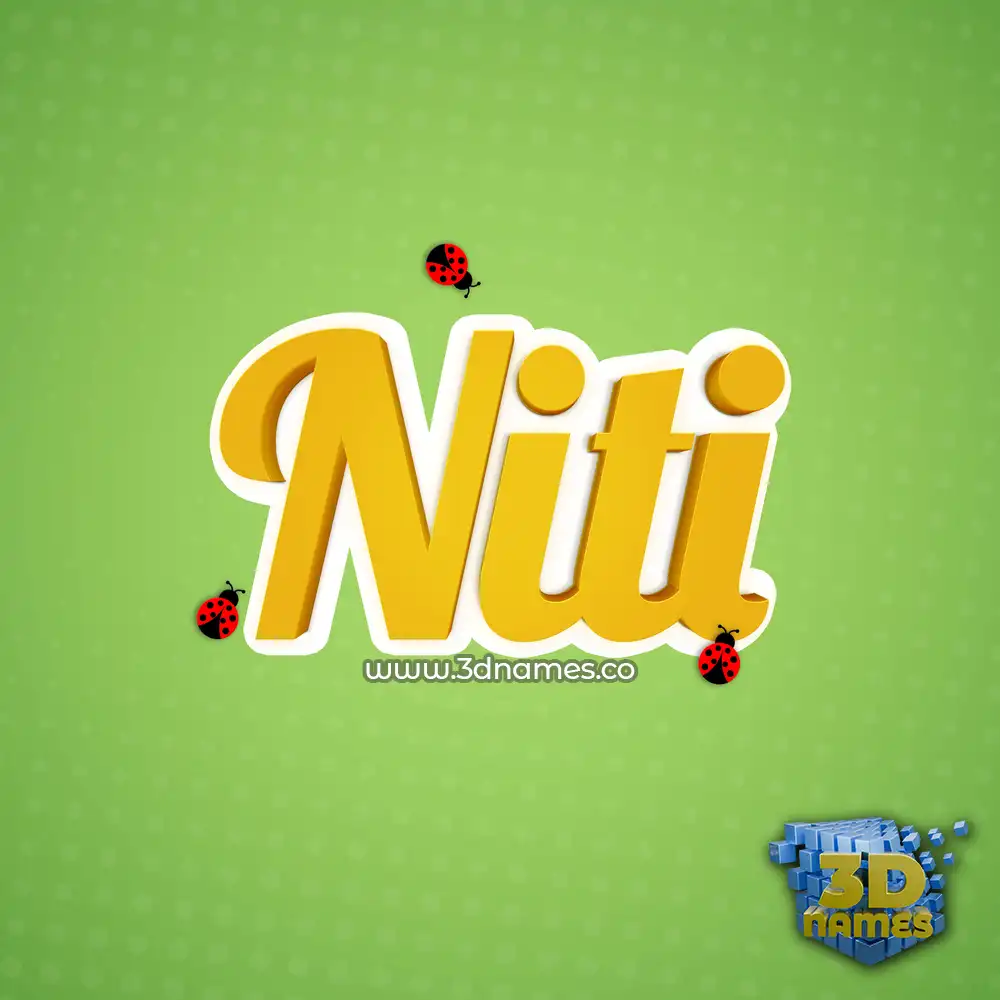 niti in Ladybugs style - 3D name wallpaper