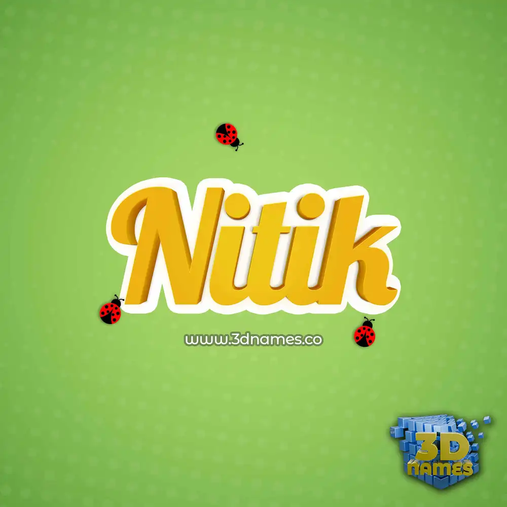 nitik in Ladybugs style - 3D name wallpaper