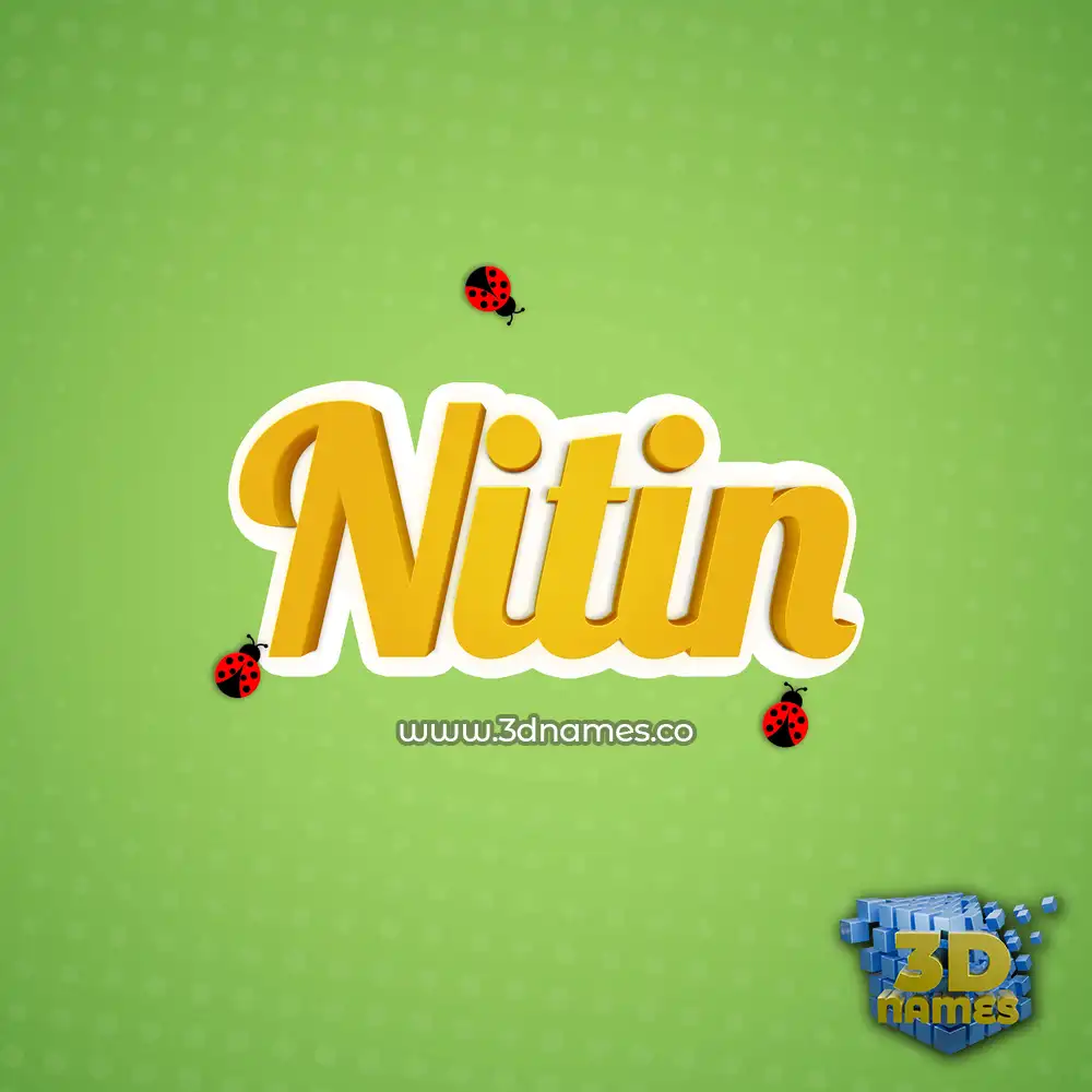 nitin in Ladybugs style - 3D name wallpaper