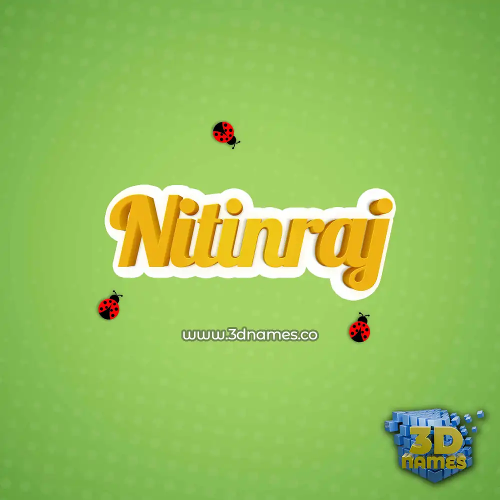 nitinraj in Ladybugs style - 3D name wallpaper