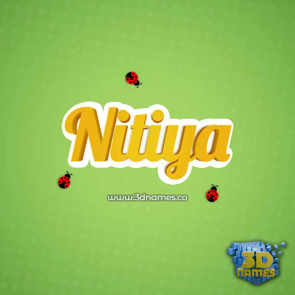 nitiya in Ladybugs style - 3D name wallpaper