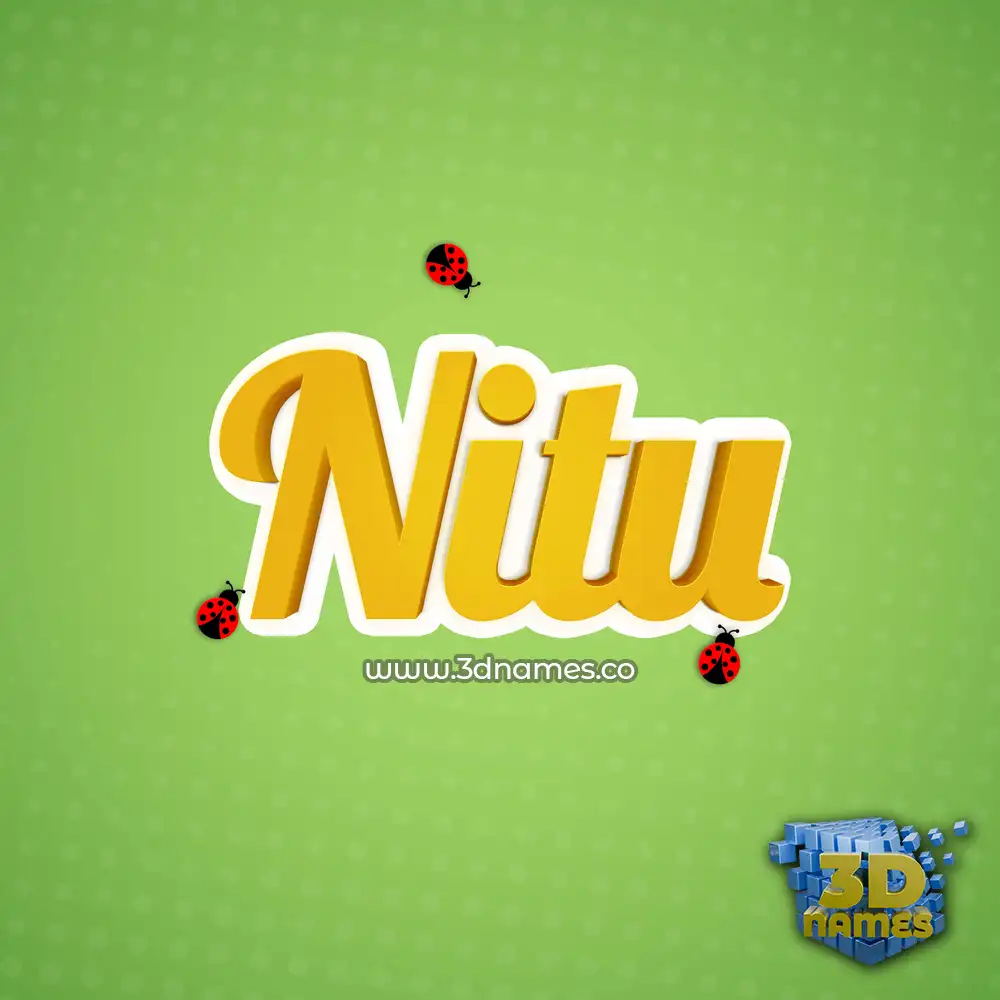 nitu in Ladybugs style - 3D name wallpaper