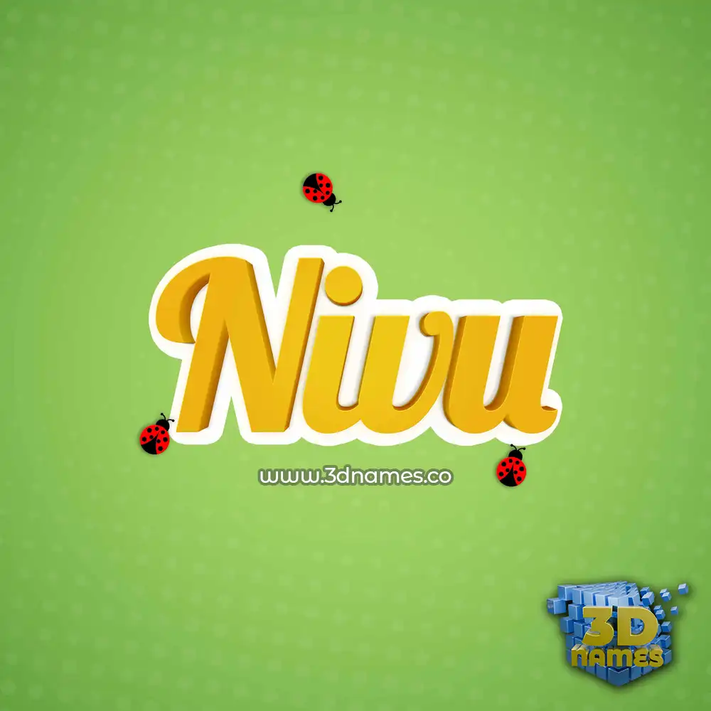nivu in Ladybugs style - 3D name wallpaper