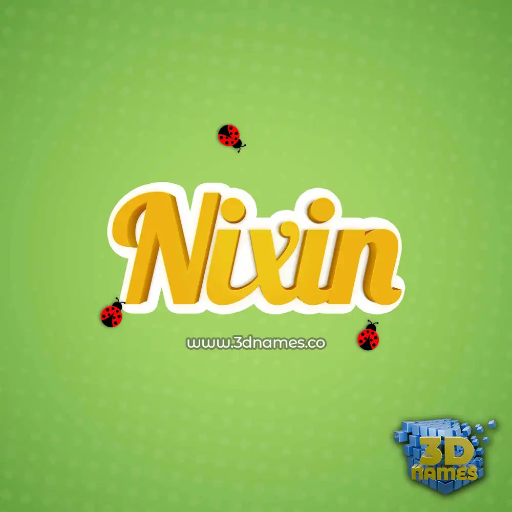 nixin in Ladybugs style - 3D name wallpaper