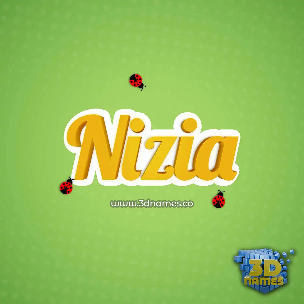 nizia in Ladybugs style - 3D name wallpaper