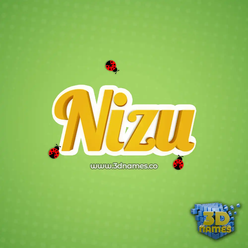 nizu in Ladybugs style - 3D name wallpaper