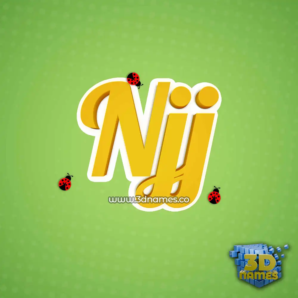 njj in Ladybugs style - 3D name wallpaper