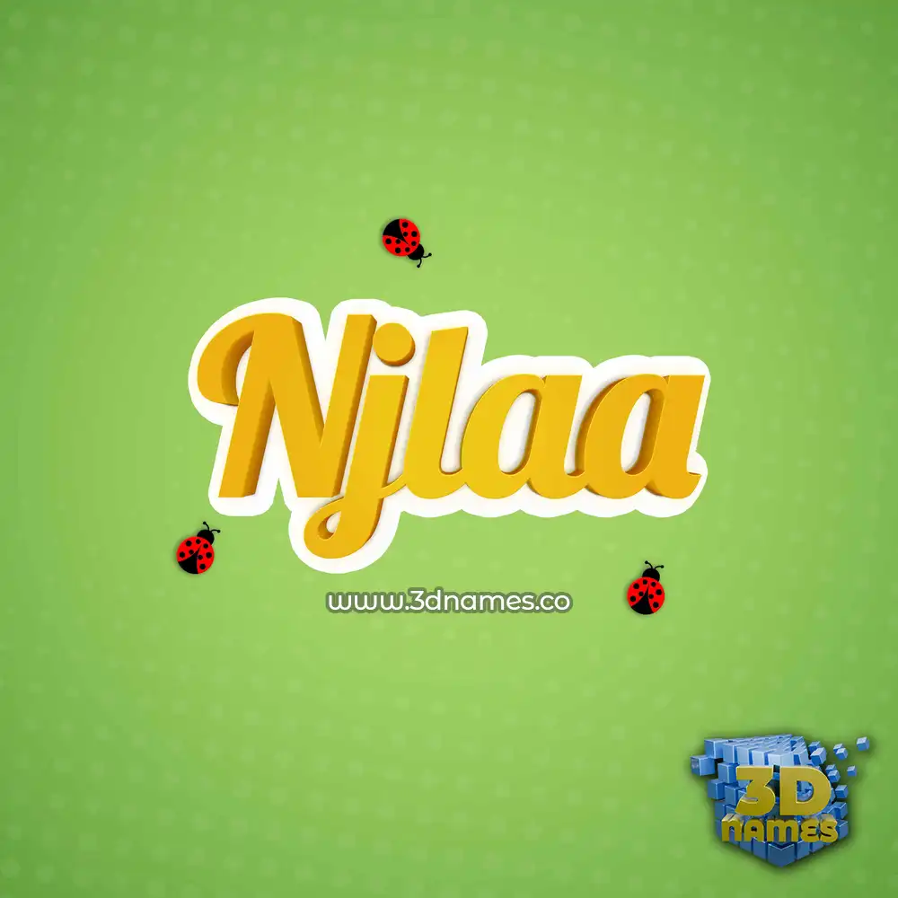 njlaa in Ladybugs style - 3D name wallpaper