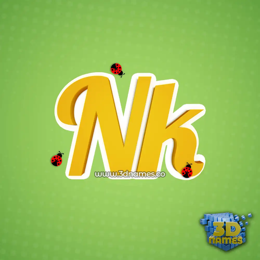 nk in Ladybugs style - 3D name wallpaper