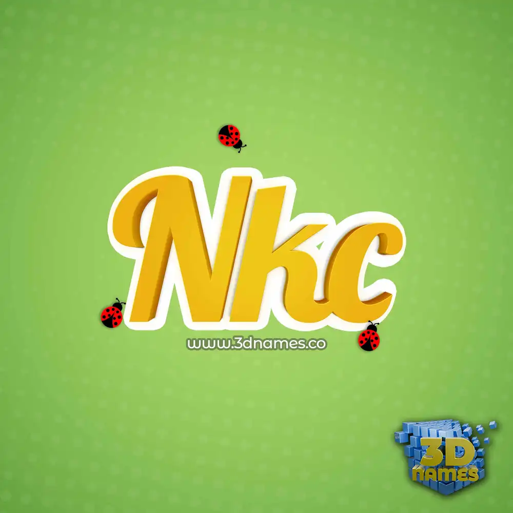 nkc in Ladybugs style - 3D name wallpaper