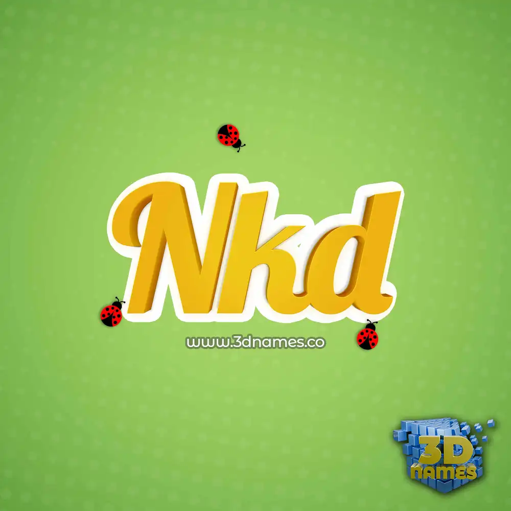 nkd in Ladybugs style - 3D name wallpaper