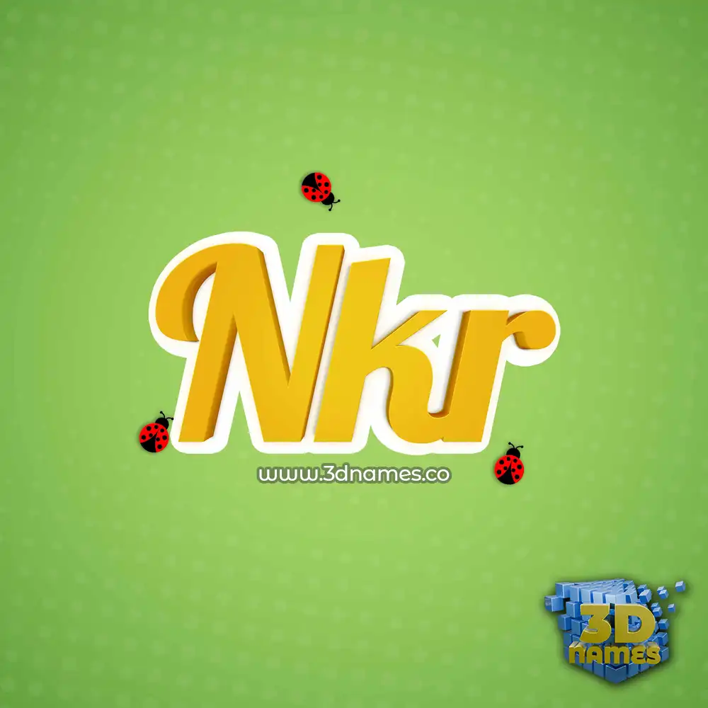 nkr in Ladybugs style - 3D name wallpaper