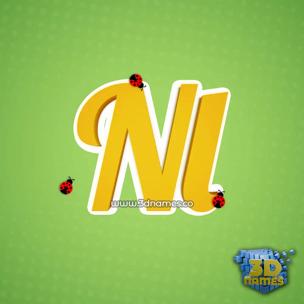 nl in Ladybugs style - 3D name wallpaper
