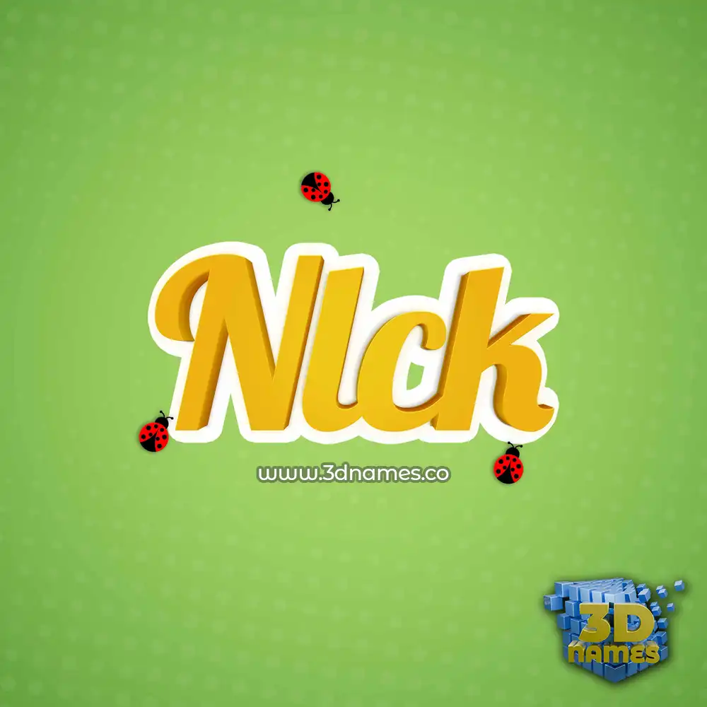 nlck in Ladybugs style - 3D name wallpaper