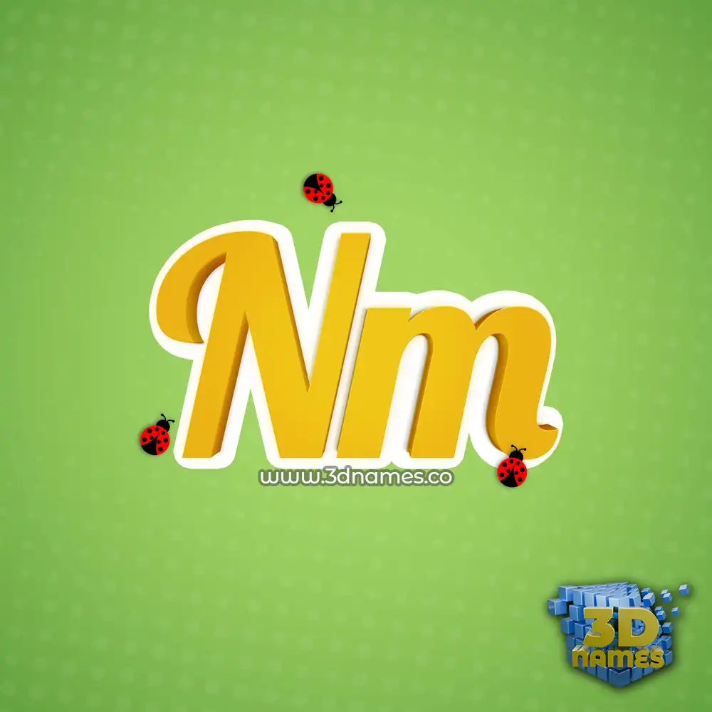 nm in Ladybugs style - 3D name wallpaper