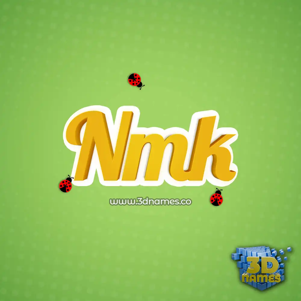 nmk in Ladybugs style - 3D name wallpaper