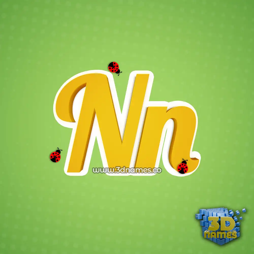 nn in Ladybugs style - 3D name wallpaper