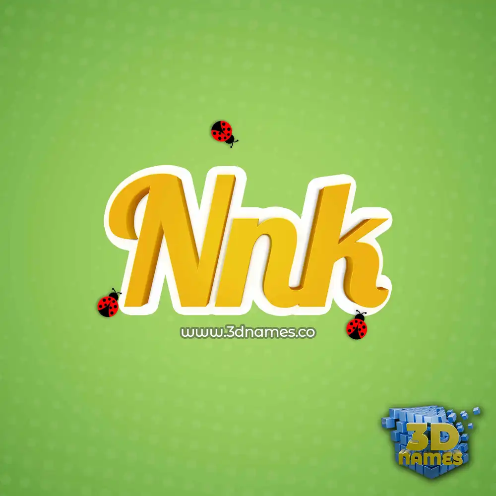 nnk in Ladybugs style - 3D name wallpaper