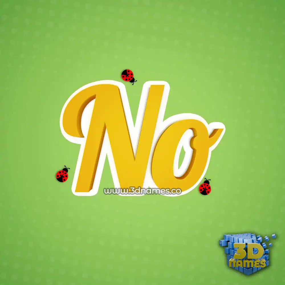 no in Ladybugs style - 3D name wallpaper
