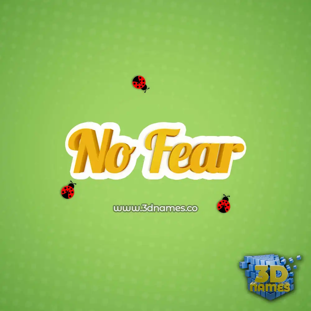 no fear in Ladybugs style - 3D name wallpaper