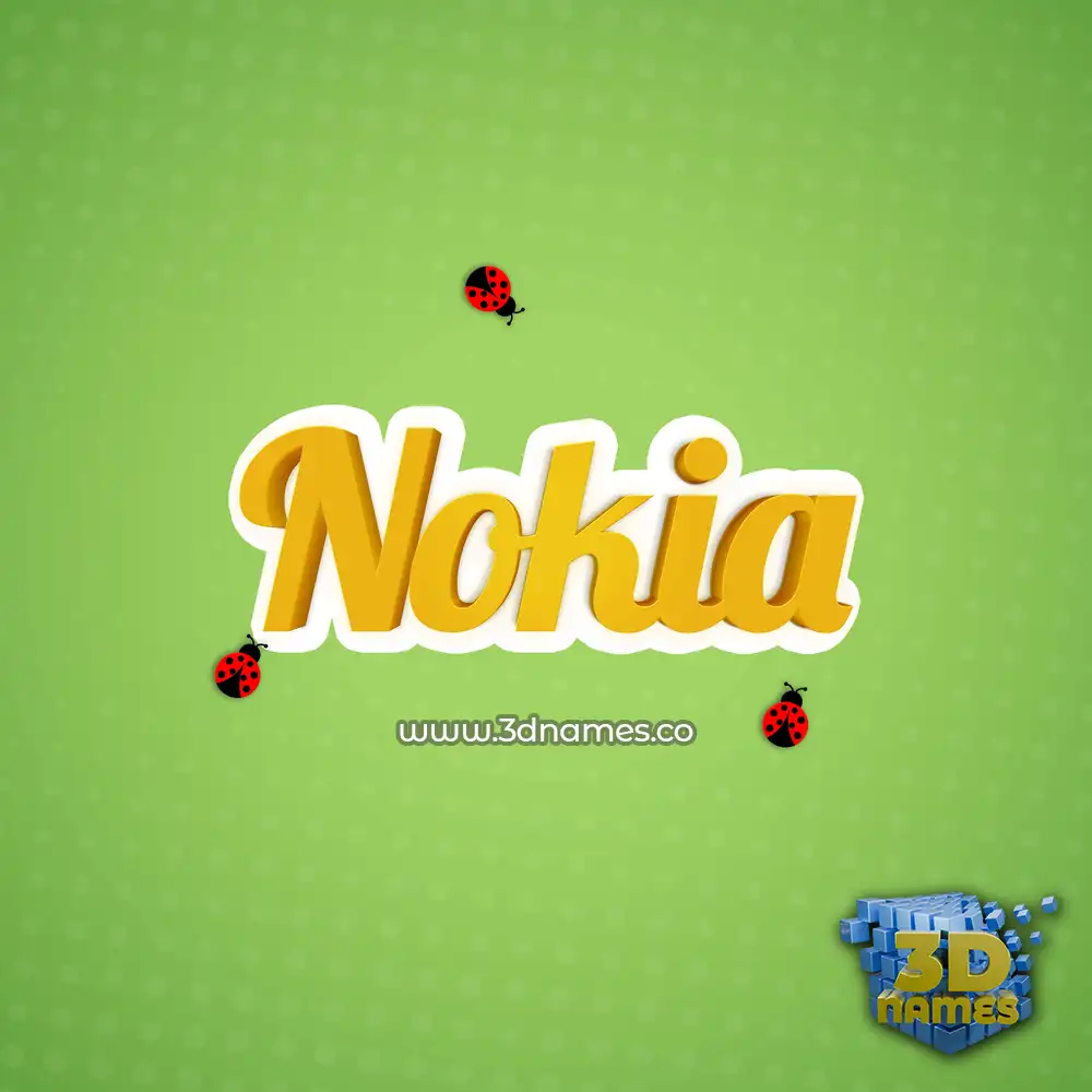 nokia in Ladybugs style - 3D name wallpaper