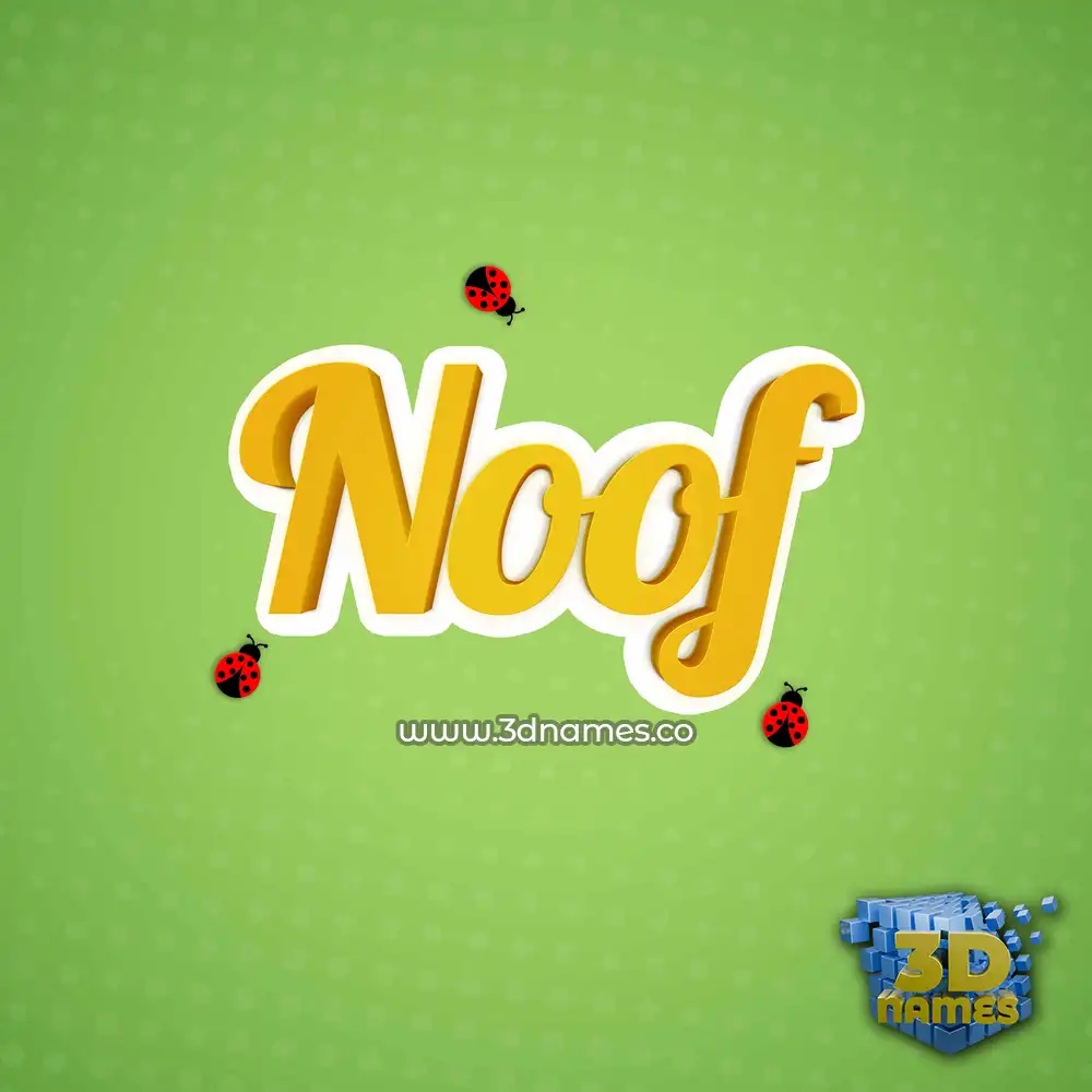 noof in Ladybugs style - 3D name wallpaper