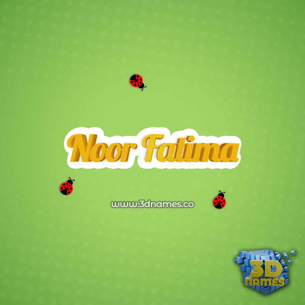 noor fatima in Ladybugs style - 3D name wallpaper