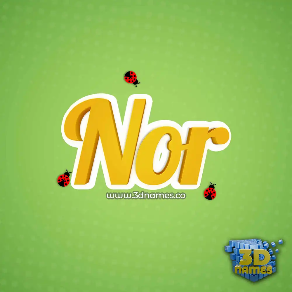 nor in Ladybugs style - 3D name wallpaper