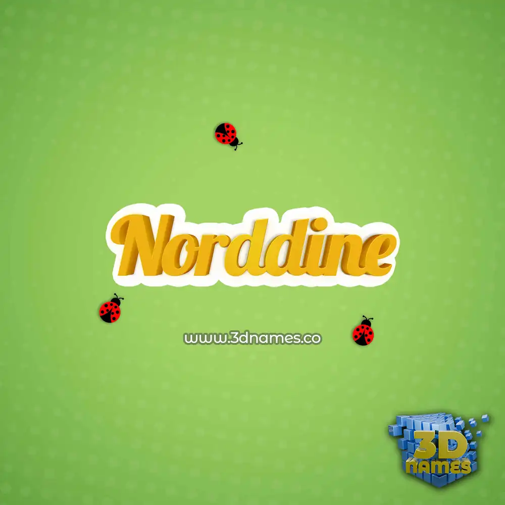 norddine in Ladybugs style - 3D name wallpaper