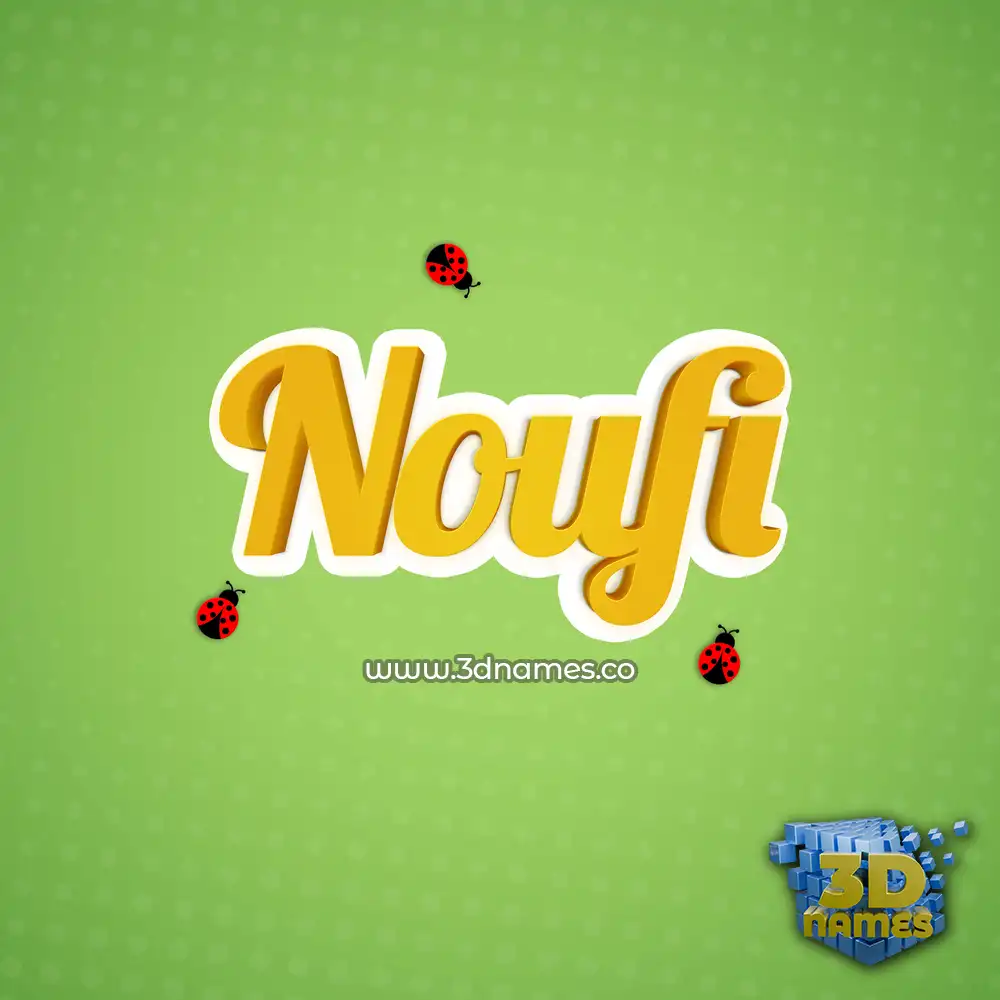 noufi in Ladybugs style - 3D name wallpaper