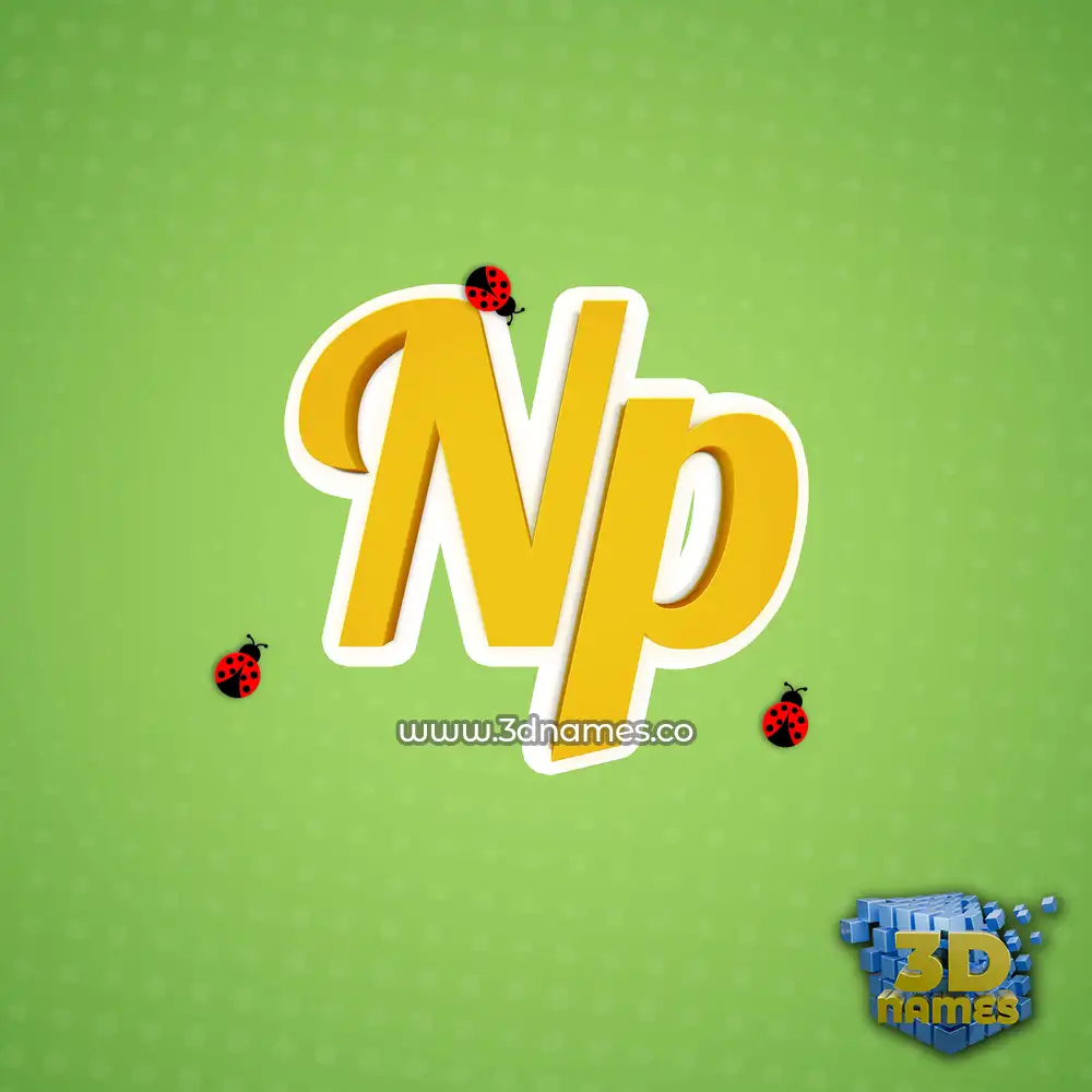 np in Ladybugs style - 3D name wallpaper