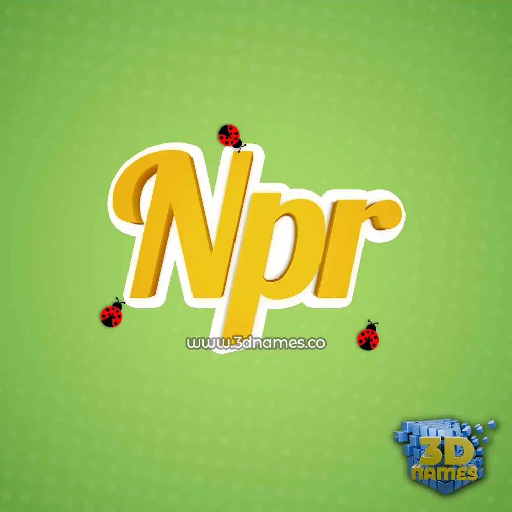 npr in Ladybugs style - 3D name wallpaper
