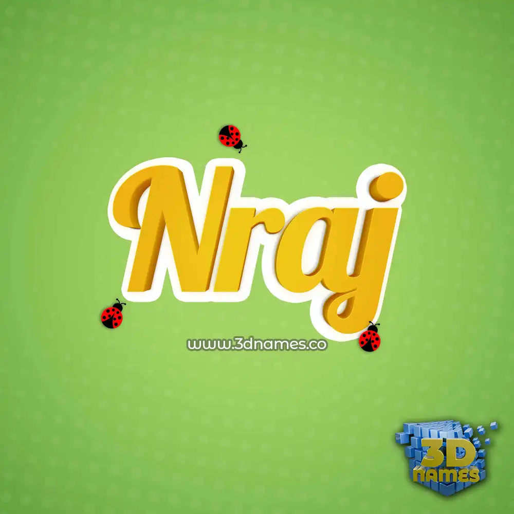 nraj in Ladybugs style - 3D name wallpaper
