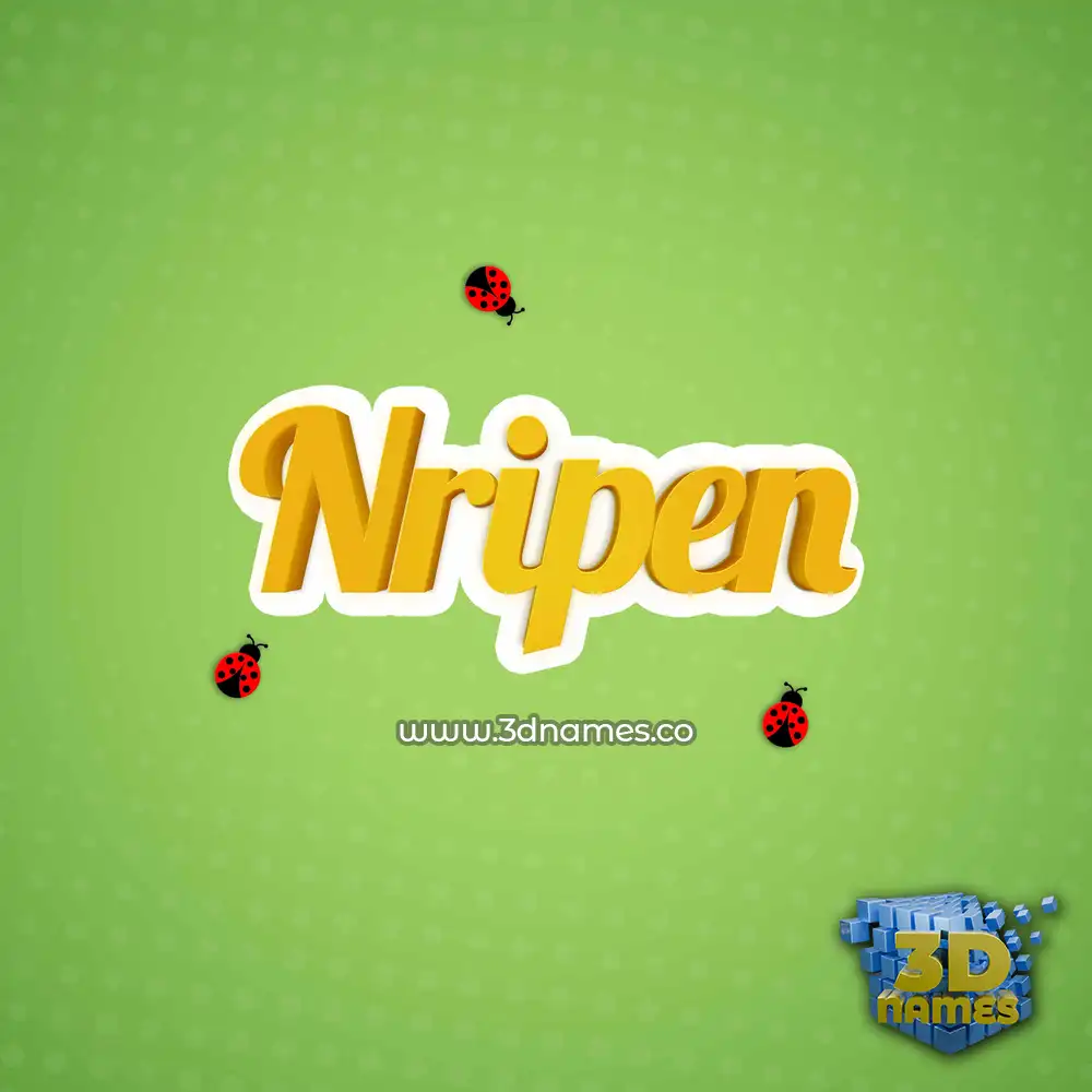 nripen in Ladybugs style - 3D name wallpaper