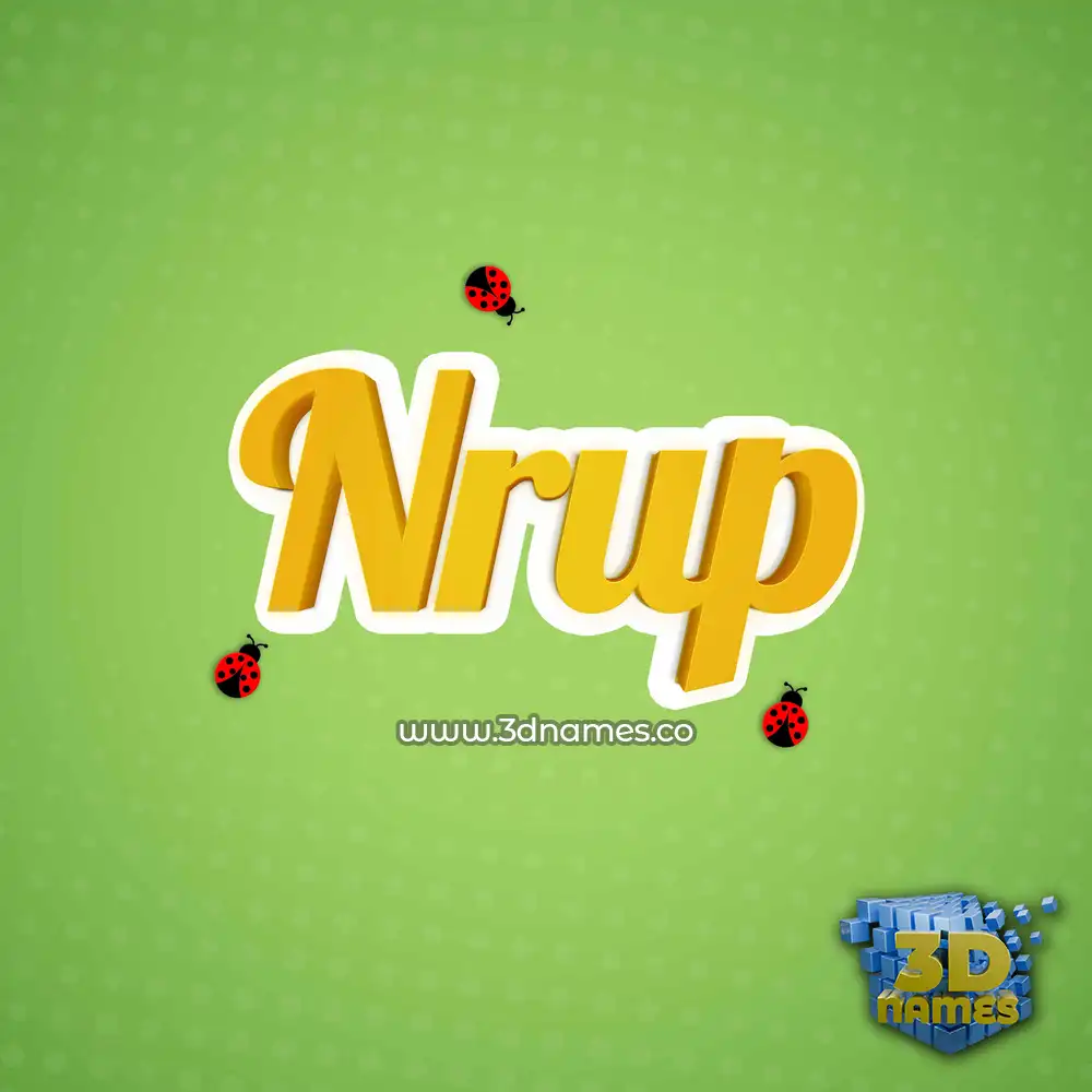 nrup in Ladybugs style - 3D name wallpaper