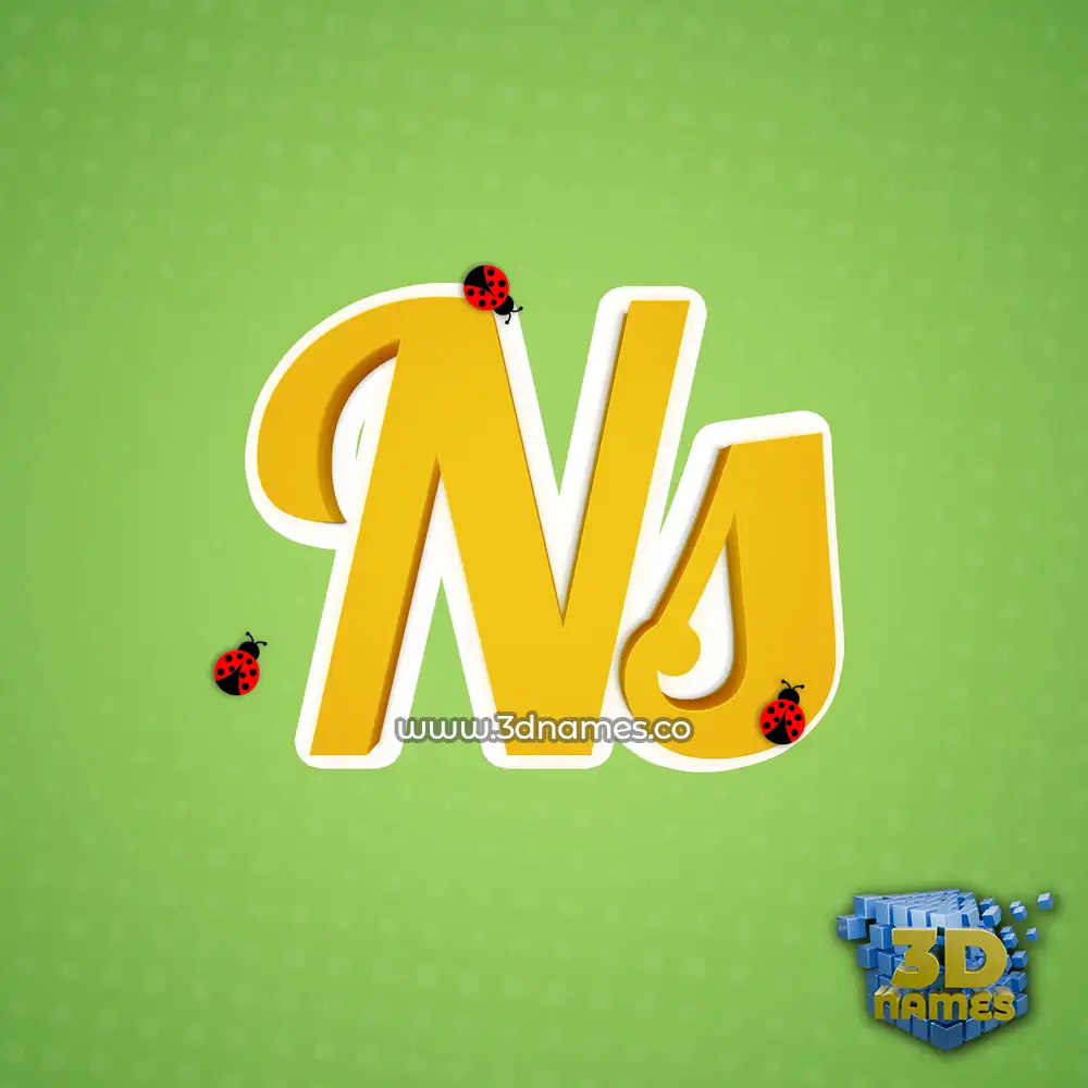 ns in Ladybugs style - 3D name wallpaper