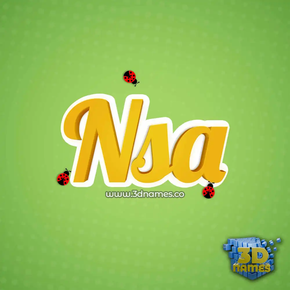 nsa in Ladybugs style - 3D name wallpaper