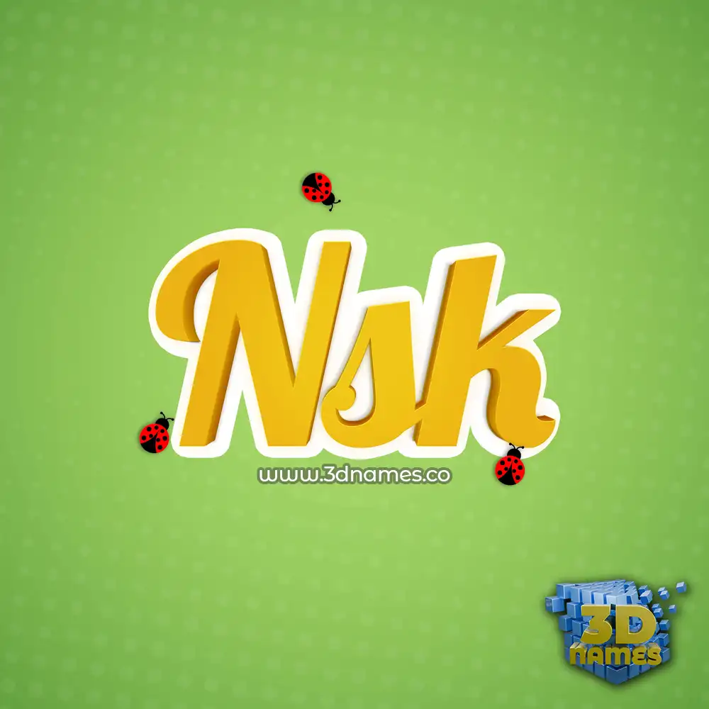 nsk in Ladybugs style - 3D name wallpaper