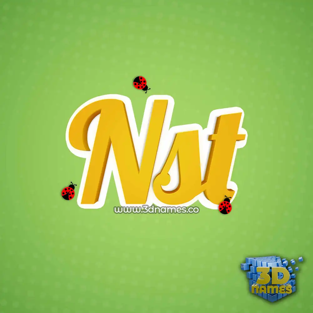 nst in Ladybugs style - 3D name wallpaper