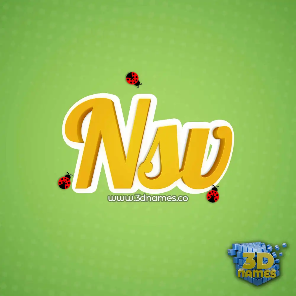nsv in Ladybugs style - 3D name wallpaper