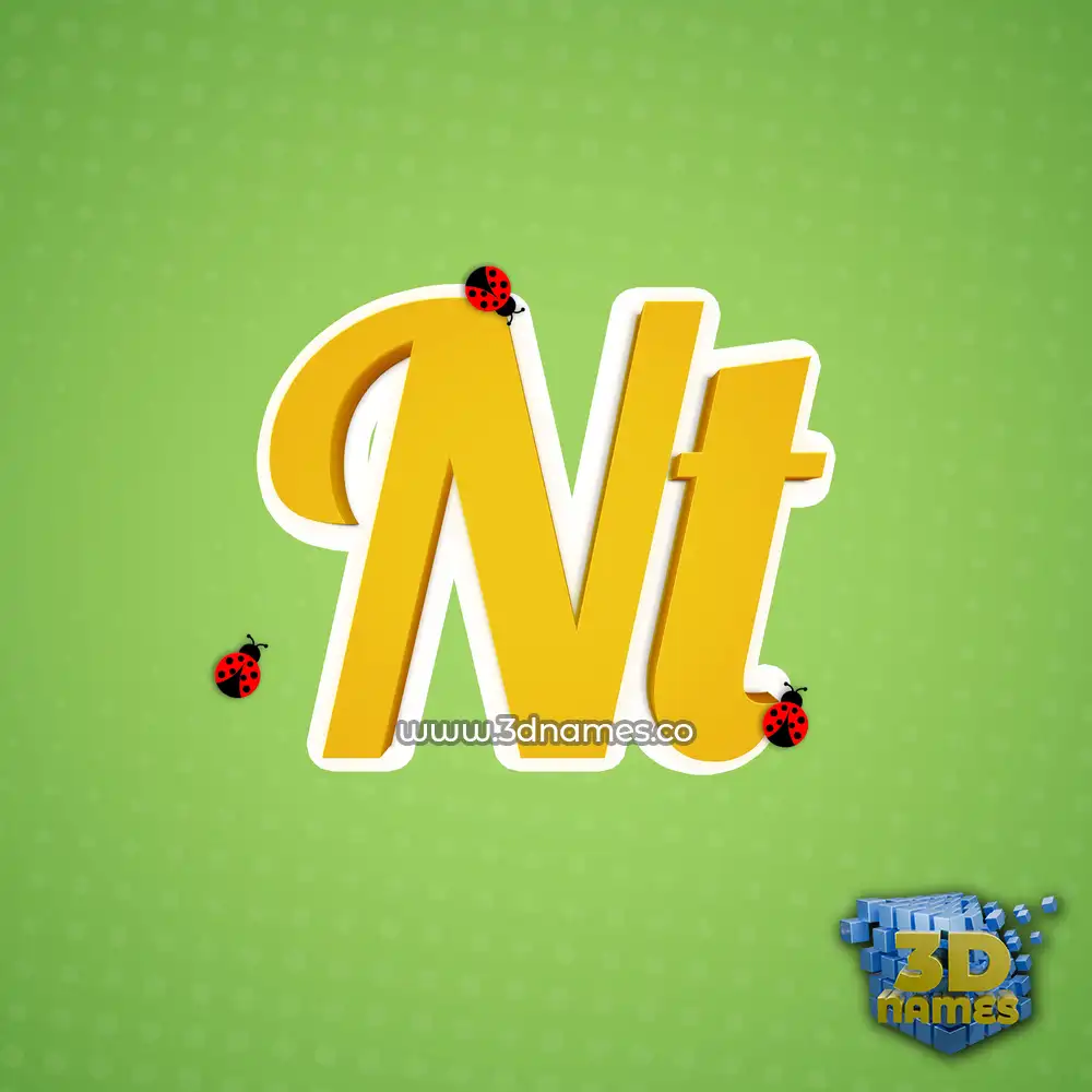 nt in Ladybugs style - 3D name wallpaper