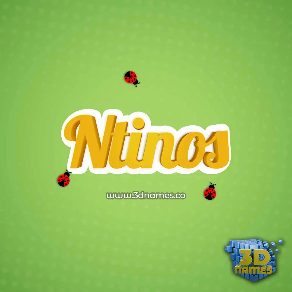ntinos in Ladybugs style - 3D name wallpaper
