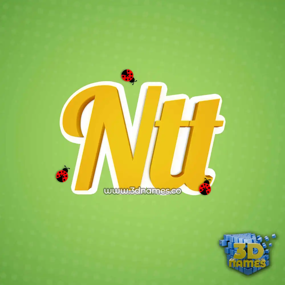 ntt in Ladybugs style - 3D name wallpaper