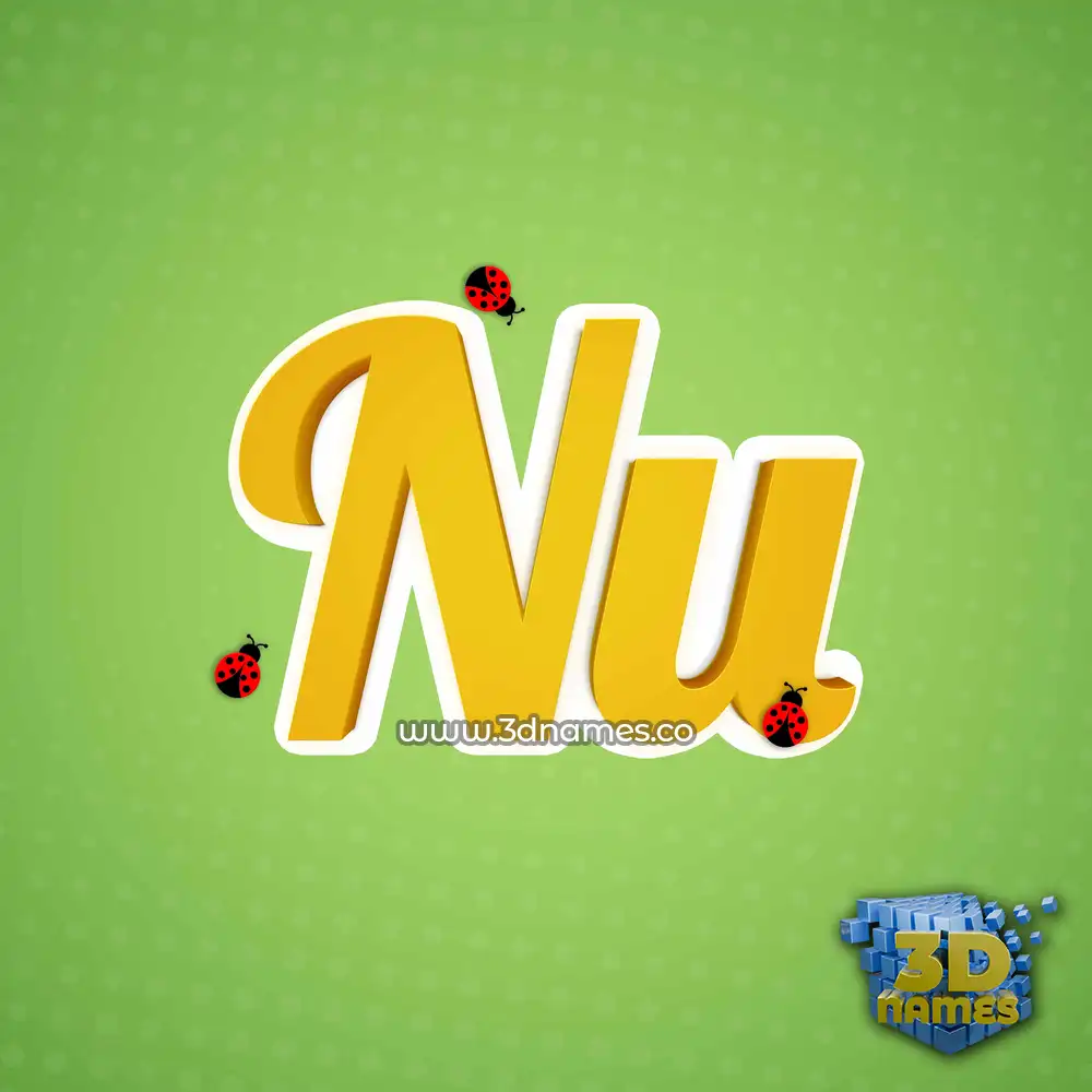 nu in Ladybugs style - 3D name wallpaper