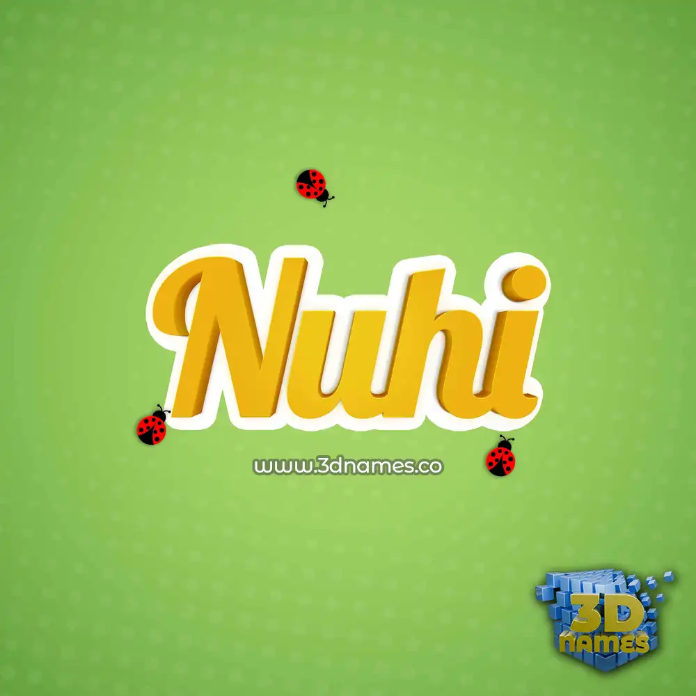 nuhi in Ladybugs style - 3D name wallpaper