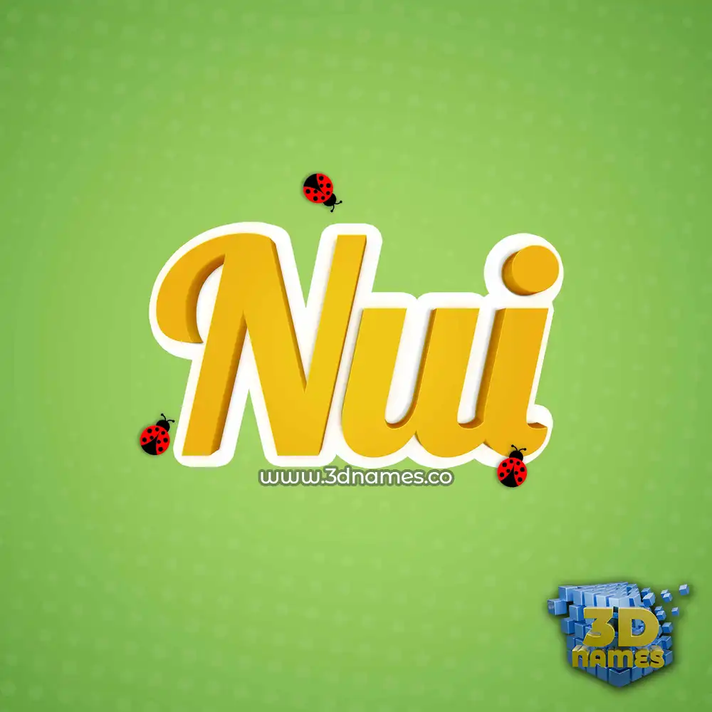 nui in Ladybugs style - 3D name wallpaper