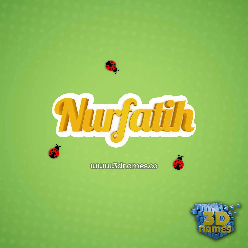 nurfatih in Ladybugs style - 3D name wallpaper