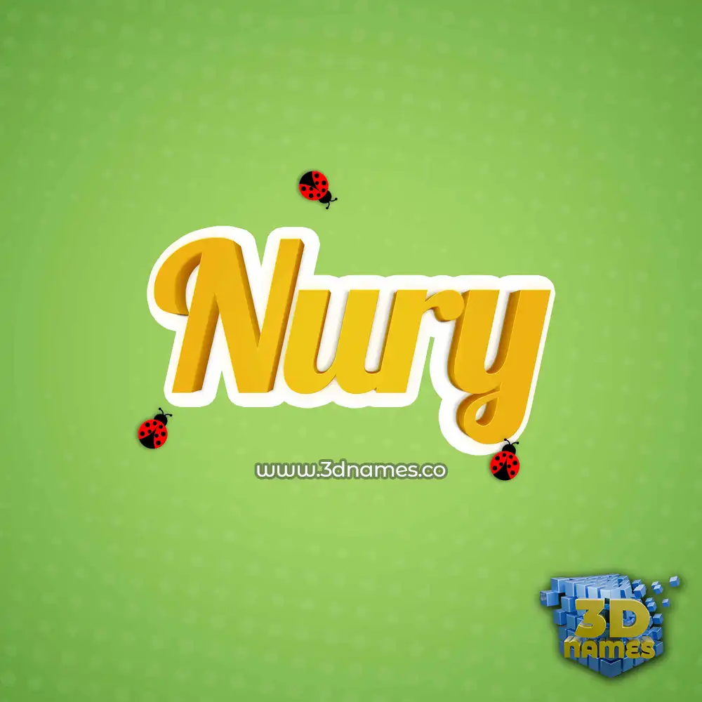nury in Ladybugs style - 3D name wallpaper